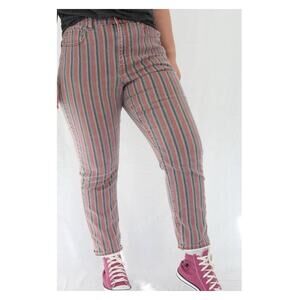 American Eagle Brick Red Stripe Mom Jeans Sz.10R NWT